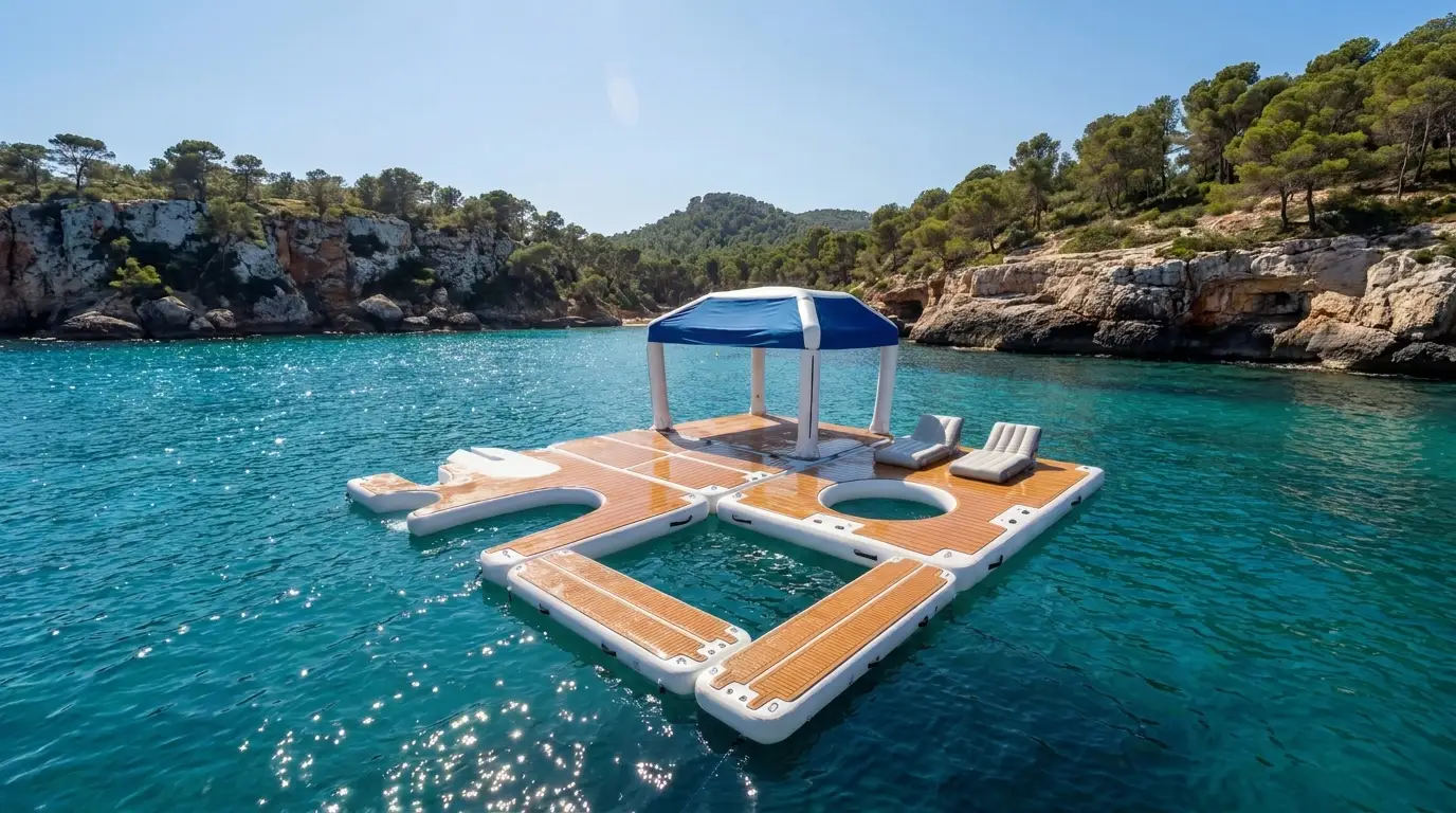 Inflatable beach club for superyachts â€” floating ocean lounge by GSE Inflatables