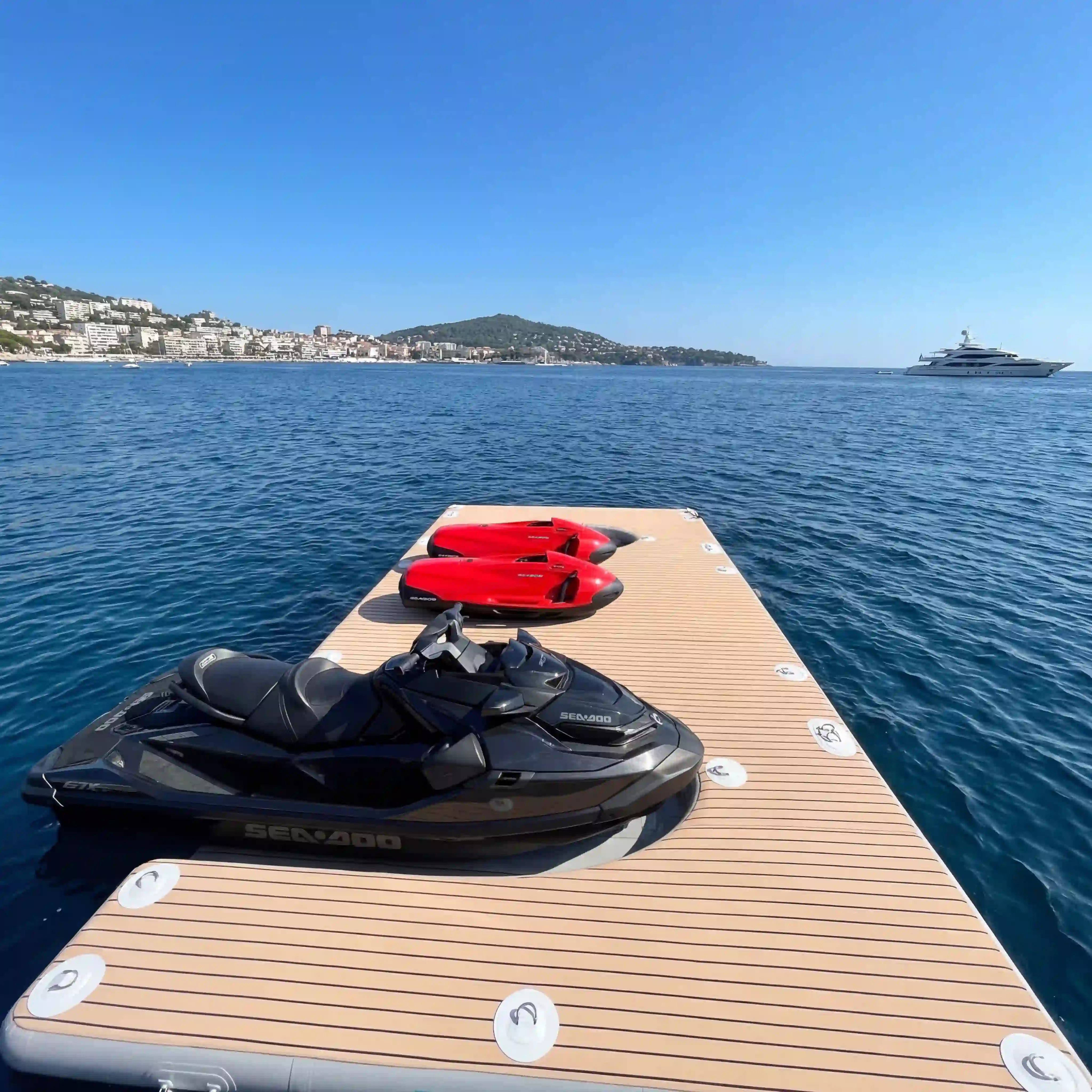 Inflatable dock for superyachts â€” floating platform by GSE Inflatables