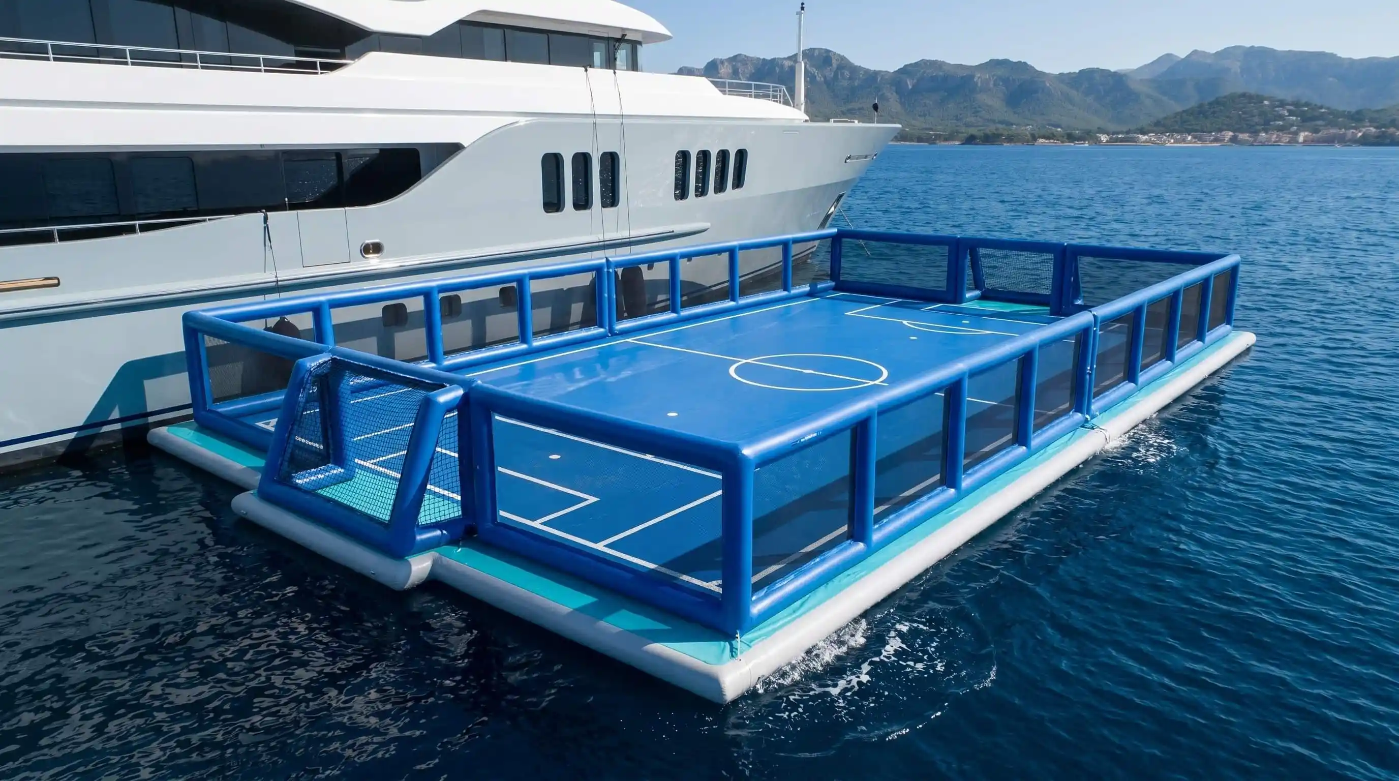 Φουσκωτά Αθλητικά Γήπεδα για Σκάφη — Τένις, Pickleball & Ποδόσφαιρο for superyachts — marine-grade PVC by GSE Inflatables