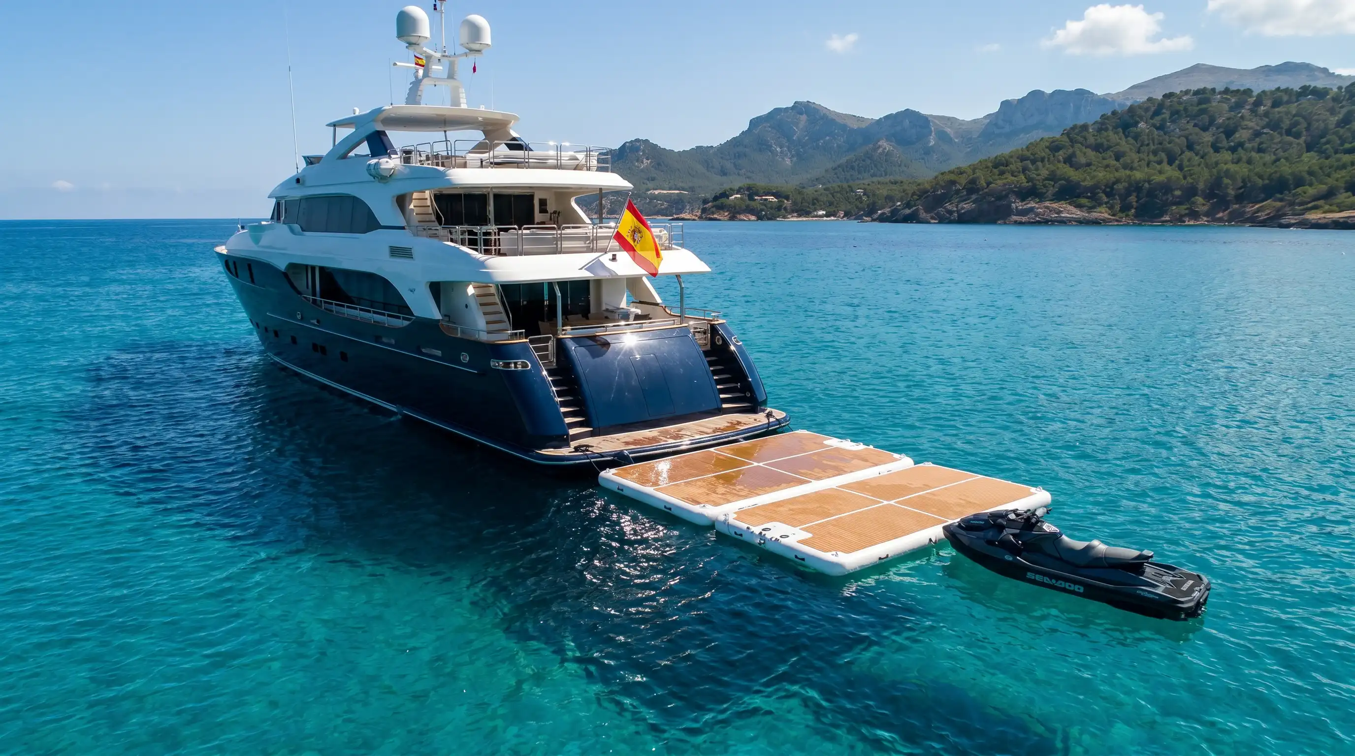 Inflatable platform for superyachts â€” floating swim deck by GSE Inflatables