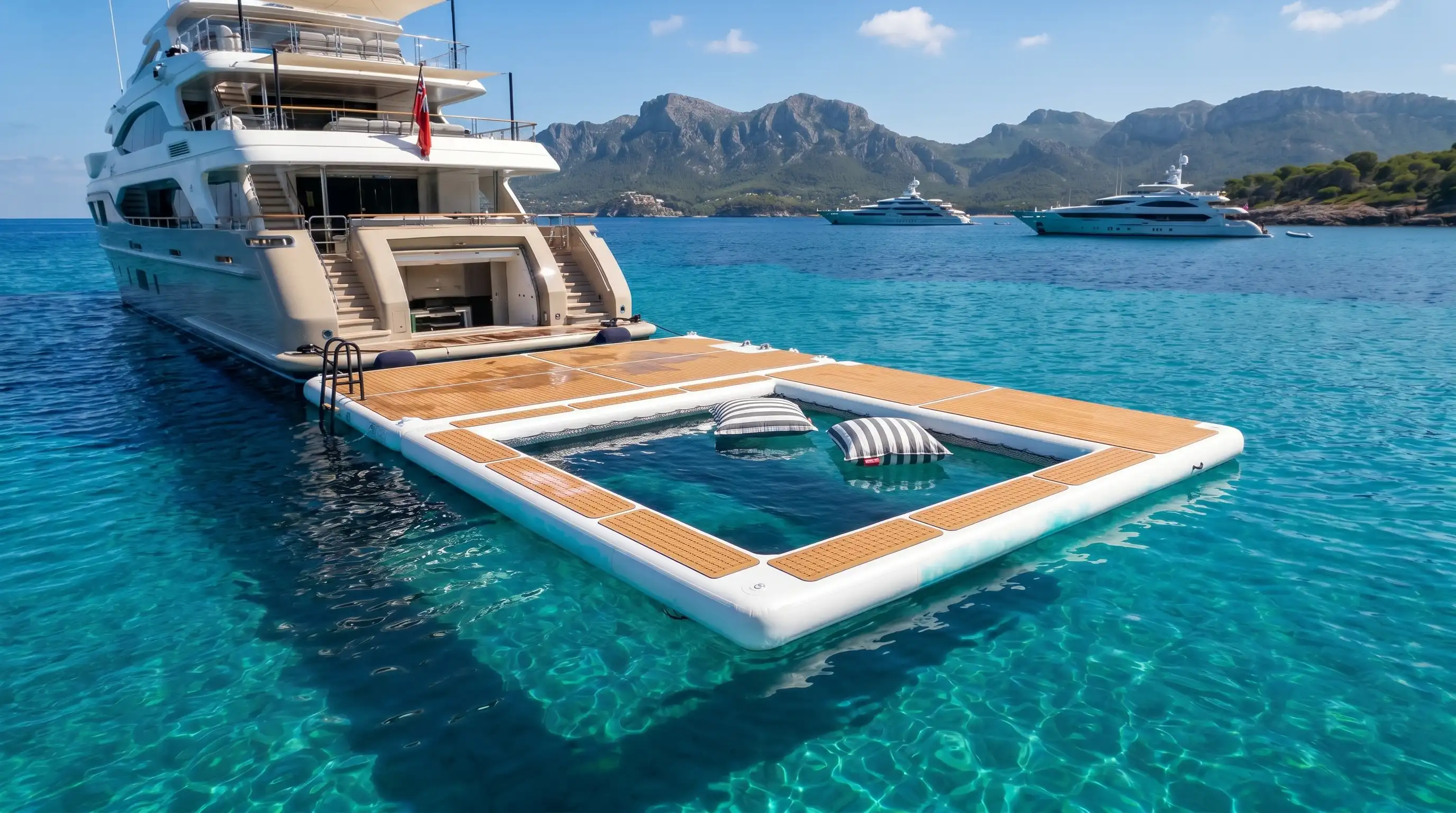 Anti-jellyfish pool for superyachts — inflatable swimming enclosure by GSE Inflatables