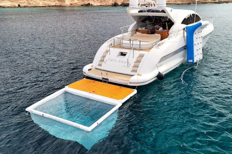 Set Teak M – Piscina per Yacht 4x3m e Molo Gonfiabile 4x2m